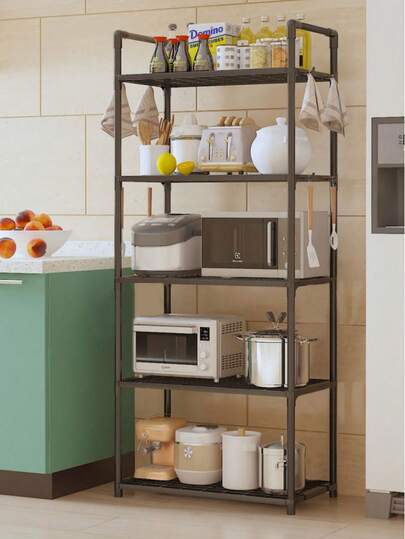 One Stylish Multi-Level Floor-Standing Storage Rack With 7 Layers/6 Layers/5 Layers/4 Layers/3 Layers. The Large Capacity Space Can Effectively Store And Organize Daily Household Items, Suitable For Storing Snacks, Miscellaneous Items And Daily Necessities. It Saves Space And Is Easy To Disassemble And Install.