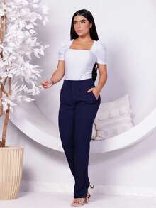 Women Pants - Navy Blue - View 3