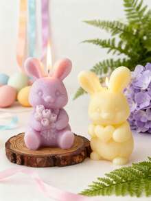 Easter Rabbit Silicone Candle Mold, 3D Rabbit Silicone Gypsum Craft Mold, Reusable And Easy To Demould, Suitable For DIY Fragrance Candles