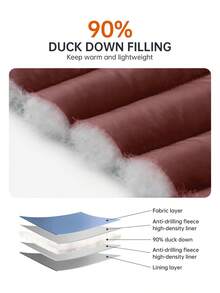 CAMEL CROWN Wantdo 女士可收纳轻便短款羽绒服（带帽） - 暗綛紅 - 查看 3