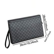 Men's Clutch Bag, Large Capacity Business Casual Plaid Handbag, Classic Style - Multicolor - View 5