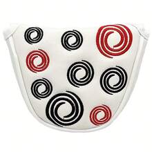 1pc Durable PU Leather Super Soft Embroidered Golf Club Head Cover With Magnetic Buckle, Putter Cover Suitable For Outdoor Enthusiasts Of Both Genders