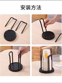 1pc Multifunctional Desktop Cup Holder, Coffee/Tea Cup Organizer - White - View 7