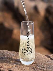 2pcs Personalized Name Clear Champagne Flutes - Reusable Glass,Custom Name 9 Oz Stemless Champagne Glasses Clear, Personalized Bridesmaid Proposal Gift, Custom Champagne Flutes Glasses, Heavy Duty Toasting Glasses, Celebration Glass | Personalized Engraving | Durable Glassware, Champagne Flutes,Perfect For Any Party - Multicolor - View 6