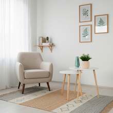 Max Home 兩件套邊桌，尺寸分別為直徑 40x44 厘米和 50x50 厘米，最大承重 5 公斤，可嵌套，白色，原木色桌腿，適用於客廳、餐廳、辦公室等場所，可作裝飾，現代風格 ✅ 24/48 小時內送達西班牙（半島） - 白木 - 查看 5