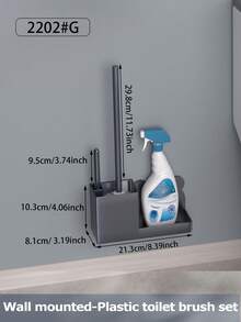 1 件套马桶刷架套装，黑色落地/壁挂式马桶刷和架，适用于家庭和宿舍浴室的马桶清洁工具，豪华浴室配件 - 彩色 - 查看 12