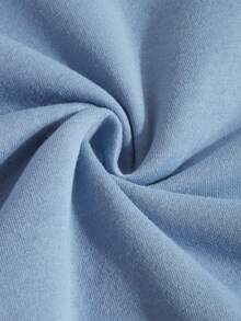 Áo nỉ trễ vai cho nam, áo cotton, áo nỉ họa tiết nghệ thuật, áo nỉ denim cổ tròn dáng rộng màu xanh dương phù hợp cho mọi mùa. - Xanh denim - Xem 7