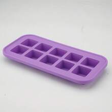 Silicone Freezer Mold With Lid, Food Storage Container Box, Extra Large Silicone Ice Cube Tray, Food Preservation Box - Purple - View 14