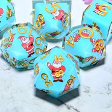 Dados poliédricos de resina para juegos de rol (7 piezas) - Dados para juegos de mesa/de escritorio y regalos de cumpleaños y festividades - Multicolor - Ver 8