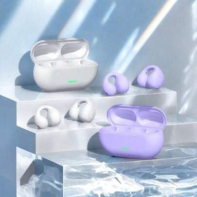 全新蓝牙5.3无线蓝牙耳机，夹耳式，音乐降噪耳机，高清通话，运动游戏耳机，适用于所有智能手机