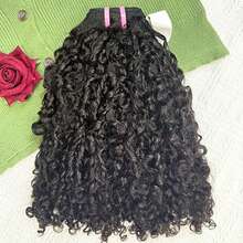 16A Double Woven, Bouncy Pixie Curls Made Of Human Hair, 50, 55, 60 Cm, Burmese Curly Human Hair, 3C4A Untreated Brazilian Virgin Hair, Quick Weave Extensions, Colored Human Hair Extensions For Girls, Perfect For DIY Hairstyles, Suitable For All Ethnicities, Ideal Gift For Christmas, New Year's, Halloween And Other Holidays, Cosplay, Hair Accessories, Halloween Cosplay, Costume Parties, Fashion Parties, Christmas, Carnival, Music Festivals, New Year's Gift For Women - Natural Black - 查看 2