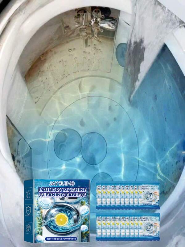 Washing Machine Stain Remover Effervescent Tablets; Washing Machine Cleaning Tablets; Washing Machine Cleaning Effervescent Tablets, Household Cleaning Genius, Strong Descaling Agent