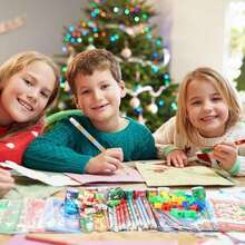 Christmas School Stationery Party Favors - 28 Pack (Christmas Pencils, Rulers, Erasers, Stickers) + Christmas Goodie Bags For Kids & Classroom Gifts (Bulk Prizes & Reward Holiday Gifts) - 如圖 - 查看 3