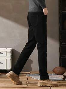 Men's Wash Denim Jeans - Baggy Fit, Casual Streetwear Essential,Trending Denim Jacket - Oversized Style - Relaxed Fit, All - Season Layering - Loose, Vintage - Inspired Streetwear.Christmas Gifts For My Husband & Father Vaqueros Para Hombre - (30L) Metallic Black - 查看 4