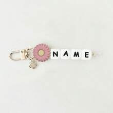 1pc Cute Daisy Keychain Customizable With Name/Initial Beads Great For Mother's Day Back To School Birthday Gifts Y2K - Multicolor - View 42