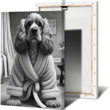 Charming Cocker Spaniel Poster: Adorable Dog In Bathrobe, 12x16in/30x40cm, Perfect For Home Decor - Multicolor - View 6