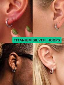2pcs Unisex Stainless Steel Hoop Earrings, Vintage Bohemian Style Big Round Design, Non-Fading, Hypoallergenic, Versatile Personality Circular Earrings For Men And Women, Suitable For Daily Wear, Gifts, Sexy, Fashion Or Occasions Like Parties, Weddings And Music Festivals - Multicolor - View 6