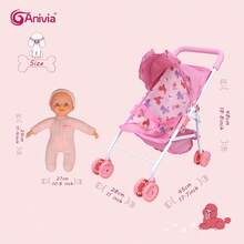 Anivia Brand Doll Stroller Playset, Suitable For Children 3+ Years Old, Includes 11-Inch Doll And Doll Stroller Toy Fits 11-Inch To 18-Inch Dolls, Great For Holiday, Christmas, And Birthday Gifts - Pink - View 6