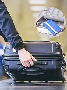 Etiqueta de bagagem em alumínio, etiqueta de bagagem à prova d'água, etiqueta de bagagem com design minimalista de avião com anel de aço inoxidável, cartão de embarque, etiqueta de identificação de viagem, itens essenciais de viagem, mochila, bolsa de viagem, mala, acessórios de viagem, volta às aulas - Multicolorido - Ver 3