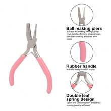 5-Inch Mini Professional Jewelry Making Pliers Set, Including Round Nose Pliers, Chain Nose Pliers, Flush Cutters, Coiling Tool, Suitable For Jewelry Repair, Crafts Hobbies, Home Essential