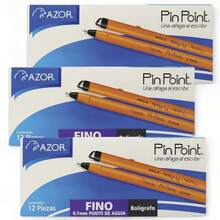 Bolígrafos Escolares Punto Fino Caja con 12 Piezas Pin Point - Negro - Ver 5