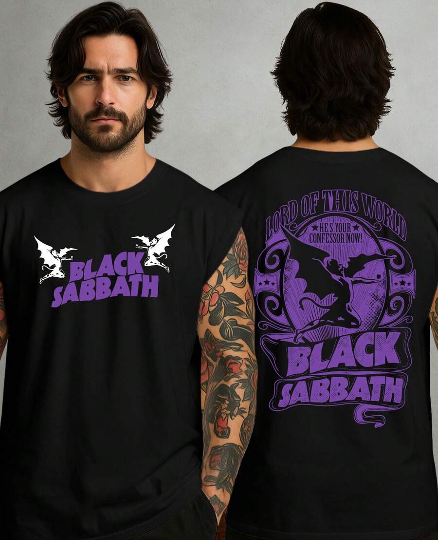 Black Sabath Metal Banda Prince Of Darkness Tank Top Tank Top Oversized Streetwear - màu đen - Xem 1