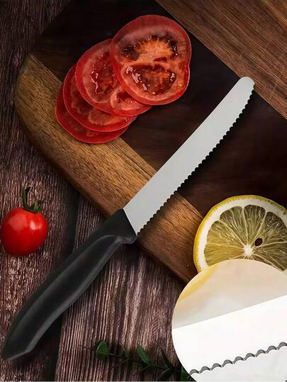 High-Quality Stainless Steel Serrated Bread Knives - Sharp, Durable, Dishwasher , Perfect For Home Kitchen & High-End Restaurants, Ideal For Tomatoes, Cheese, Bread, And More, Cutting Boards | Serrated Knife | Durable Cutting Tool, Cheese Cutting Board