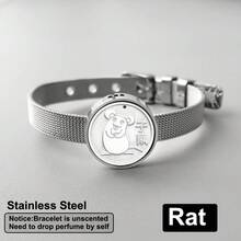 1 Pc The 12 Chinese Zodiac Animals Stainless Steel Aromatherapy Bracelet Diffuser Jewelry Adjustable Essential Oil Diffuser Perfume Bracelet Strap Bracelets - Silver - View 13