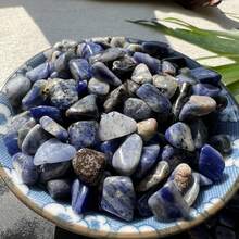 0.22 Lb Premium Natural Blue Veined Stone, Suitable For Home Decor, Aquarium Rocks, Fountains, Office Decor, Vase Fillers And Plant Beds, Collectibles, Gift Giving - Blue and White - View 12