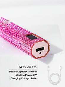 JMMO 1個USB充電式六角鑽石迷你UV LED美甲燈，便攜式可穿戴凝膠美甲烘乾機，升級高功率LED燈珠，1顆燈珠相當於8顆燈珠的效果，8倍凸透鏡，無死角，快速高效固化凝膠，適用於DIY美甲藝術 - 彩色 - 查看 3