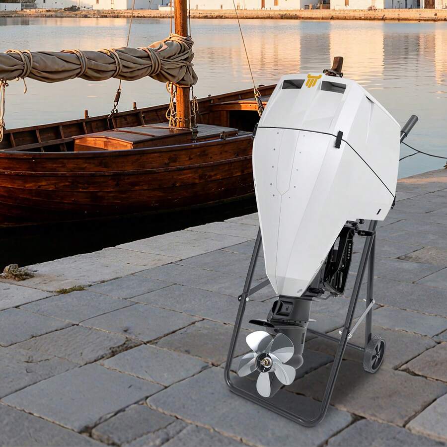 Carrello per motore fuoribordo per barche Supporto per motore fuoribordo per barche Supporto per motore multiuso - nero - Visualizzare 1