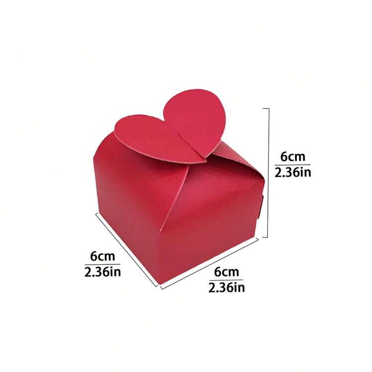 20个/100个装 婚礼季新款心形底糖果盒，珍珠纸心形包装盒，巧克力盒，迷你生日派对心形糖果盒，婚礼回礼，结婚礼物糖果盒 - 彩色 - 查看 8