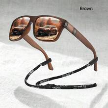 Unisex Retro Eyeglass Chain Design - Luxury Designer Style, Vintage Striped Square/Rectangle Frame With Shiny Material, Soft Summer Tones, Elegant Aesthetics, Suitable For Beach, Driving, Fishing And Outdoor Leisure - GL-f364-3 - View 11