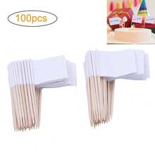 Toothpick Flags - 100 Blank Fruit Skewers For Parties And Events