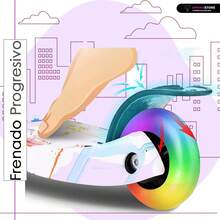 Scooter Plegable para Niños de 2-10 Años, Patin de 3 Ruedas con Luz LED y Altura Ajustable, Patineta Infantil para Ejercicios y Diversión en el Aire Libre con Sistema de Balanceo - Multicolor - Ver 8