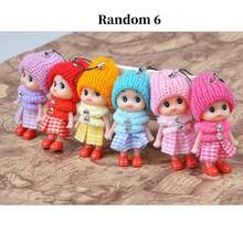 1pc/3pcs/5pcs/6pcs Cute Small Woolen Hat Confused Doll Palm Doll Doll Key Phone Chain Pendant