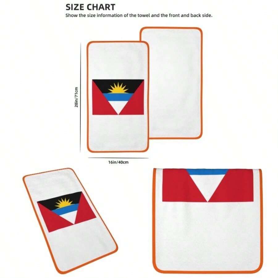 - Toallas de mano con bandera de Antigua Barbuda, secado rpido, toallas de microfibra de terciopelo coral, altamente absorbentes, uso como hotel, bao, ducha, toalla de mano, 16x 28 - Naranja + Toallas de mano - 16x28 pulgadas - Ver 1