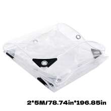 1pc Heavy Duty Transparent PVC Tarpaulin, Waterproof, Windproof, Suitable For Patio, Greenhouse, Garden, Outdoor Use - White - View 11