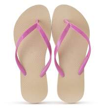 Women's Flip-Flops, Simple, Basic, Traditional, Women's Sandals, Casual, Lightweight, Comfortable, Inexpensive, For Everyday Use, At Home, Beach, Bathing, Basic, Rubber, PVC, And Flexible, Non-Slip, Waterproof, Water-Resistant Sole, Soft Sole, Practical, Inexpensive, Cost-Effective, Summer Promotion, Pool, Travel, Vacation/Summer, White, Black, Beige With Pink, Thin Straps, Light - 8.03-柔滑裸粉色 - 查看 3