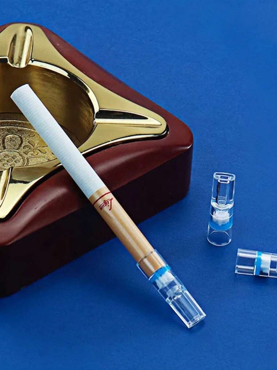 10/50/100/200pcs Disposable Cigarette Filters, Coarse/Medium/Fine 3-In-1 Throwaway Tar Collector, Multi-Layer Filtration One-Time Cigarette Mouthpiece, Smoking, Zigaretten - Blue - View 1