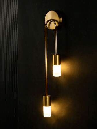 2 件现代简约优雅创意双头壁灯，玻璃灯罩，G9 插座，硬接线，适用于卧室、客厅装饰墙、走廊、入口，不含灯泡