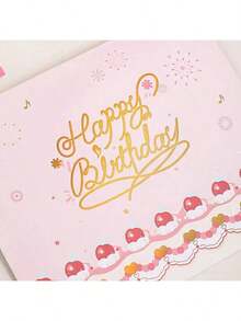 1 Piece 3D-Up Happy Birthday Card With Cake Topper - Personalized English Greeting Women, Men, Mom, Wife, Husband, Boy, Girl - Special Occasion Birthday Decoration Mailing Card - Multicolor - View 11