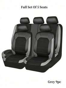 Easypie Selection 9pcs/5pcs/4pcs/2pcs Car Seat Covers, Made Of Breathable Mesh Fabric And PU Leather, Suitable For Sedans, SUVs, Trucks, With Good Ventilation, Airbag Compatible And Zipper Design, Ideal Gift For Friends, Graduation, Back To School, Christmas, Valentine's Day, Parents, Halloween, Thanksgiving, Birthday, New Year And Other Holidays, Also Suitable As Personalized Or Birthday Gifts