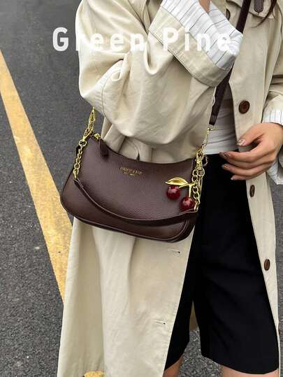 2025新款复古手提包，高端纯色腋下包，大容量通勤斜挎包，女士款
