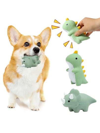 New Dinosaur Latex Dog Chew Toy, Pet Sound Toy, Dog Teeth Cleaning & Stress Relief Interactive Toy, Suitable For Teddy, Poodle, Small Dogs