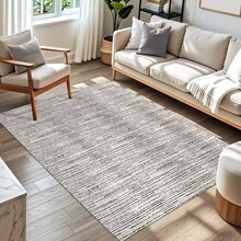 Living Room Rug 2.00 X 1.40m Non-Slip Mixed Handmade Jacquard Beige Brown - Beige - View 3