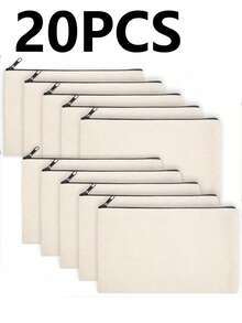 20 sztuk DIY Pustych Płóciennych Toreb, Kosmetyczki Podróżne, Torby Malarskie, Płócienne Kosmetyczki, Torby Malarskie, Torby Dziecięce, Do Pracy, Szkoły, Podróży, Piórniki, Uroczy Piórnik/Woreczek z Motywem Kreskówki, Torba Na Artykuły Papiernicze Zapinana Na Zamek Błyskawiczny, Kosmetyczka, Nadaje Się Do Szkoły, Artykułów Biurowych, Dziewcząt, Studentek, Pracujących Kobiet, Idealne Do Pracy, Powrót Do Szkoły, Gimnazjum, Liceum, Uniwersytetu, Niezbędne Podróże Wakacyjne, Organizator Makijażu na Wakacje, Torba Podróżna Dla Kobiet