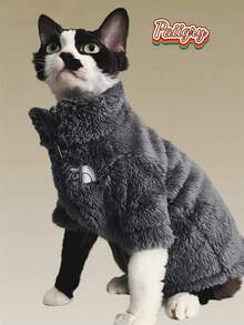 Multi-Color Autumn/Winter Cat & Dog Warm Zip-Up Jacket, Fashionable , Suitable For Devonshire Rex & Sphynx, Machine Washable