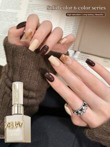 XEIJAYI 6-Color Autumn-Winter Solid Nail Gel Set - Warm Mocha, Rust & Deep Burgundy Hues For Cozy Seasonal Glam, Perfect For Fashionable Women's Daily Wear & Holiday Parties, Long-Lasting & Easy Apply - 彩色 - 查看 8