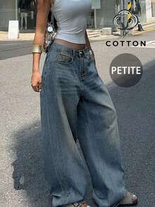 Quần jeans nữ kiểu dáng retro casual boyfriend ống đứng rộng rãi, đa năng, phù hợp cho mọi mùa xuân. - Màu xanh cổ điển - Xem 2